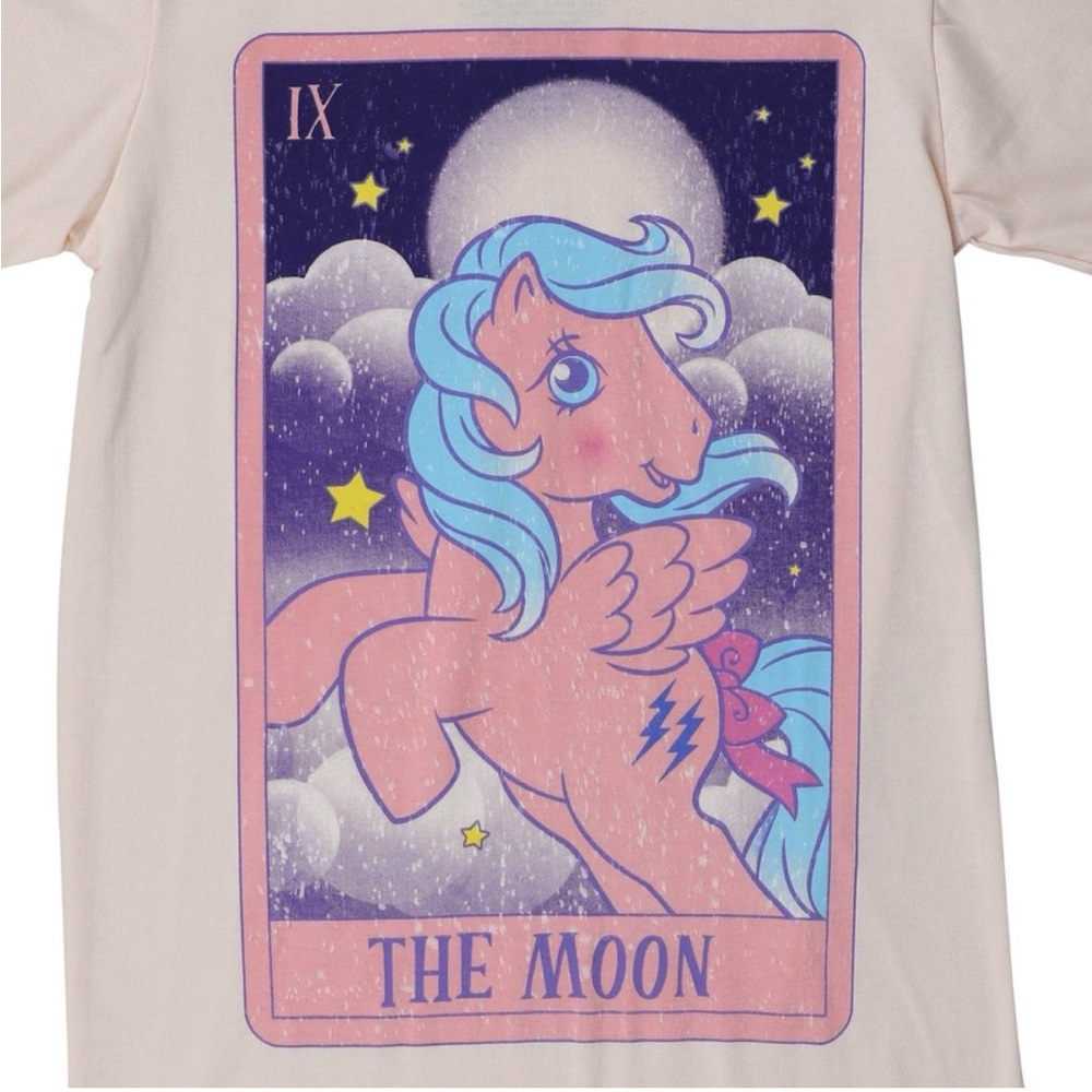 My Little Pony The Moon Tarot Card Graphic Tee Pink Short Sleeve Unisex Medium - Picture 2 of 9